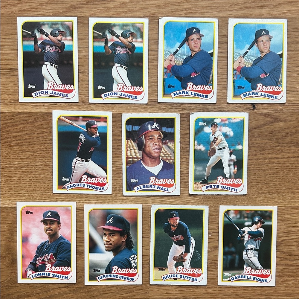 Vintage 1989 Braves Baseball Card Set